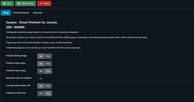 Smart Prefetch for Joomla